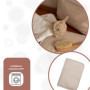 Protège Carnet de Santé Bébé Beige en Coton Côtelé