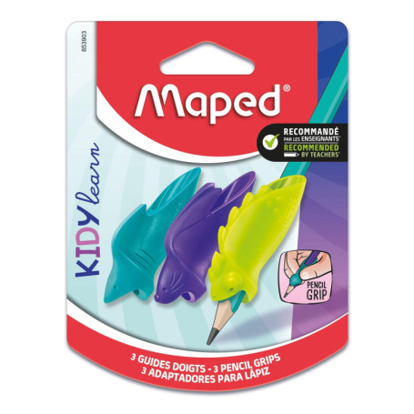 Lot de 3 Guides Doigts Amovibles Kidy Learn - Requin, Lapin et Caméléon