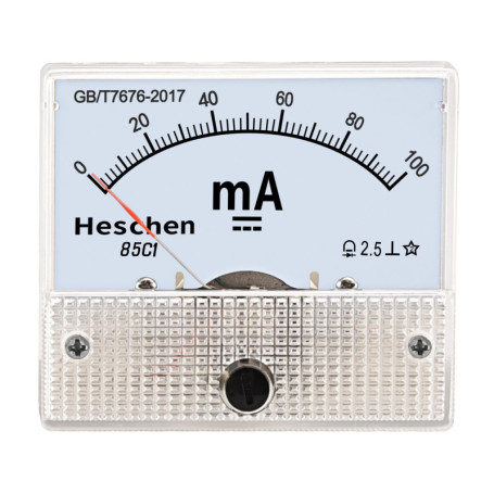 HUA Ampèremètre DC 0-100 mA Panneau Monté Blanc 85 C1