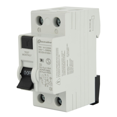 Interrupteur Différentiel Electraline 63A 30mA Type A - Protection Électrique