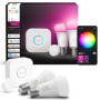 Philips Hue Kit de Démarrage avec Bridge et 2 Spots E27 Connectés