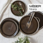 Service de table moderne Niara pour 6 personnes en céramique grise et noire