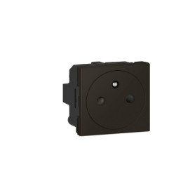 Prise Électrique Murale Legrand Mosaic Noir Mat avec Terre