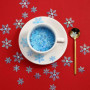 Lot de 800 confettis de Noël en flocons de neige bleus irisés