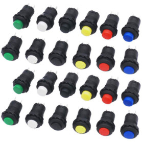 Pack de 24 Interrupteurs à Bouton-Poussoir Verrouillables 12mm - GTIWUNG
