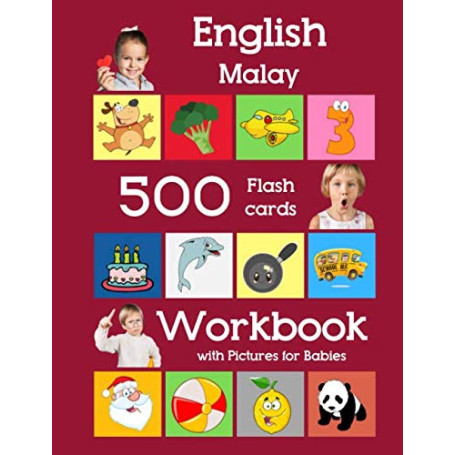 Coffret de 500 Flashcards Anglais-Malay pour Bébé avec Images