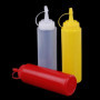 Lot de 6 Bouteilles Squeeze pour Sauces - Distributeur Pratique en Plastique Blanc 230 ml