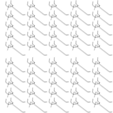 Youery Lot de 50 Crochets Muraux pour Panneaux Perforés - Idéal pour Magasins et Salles d'Outils