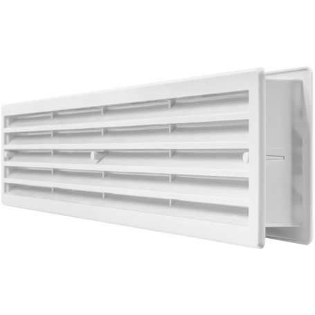 Grille d'Aération Rectangulaire en Plastique Blanc - 45,7 x 10,2 cm