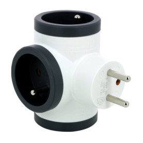 Adaptateur Prise d'Alimentation Legrand 16A - Blanc et Gris Foncé