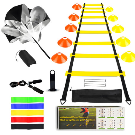 Kit d'Entraînement de Football ZTWLEED avec Échelle, Cônes et Parachute