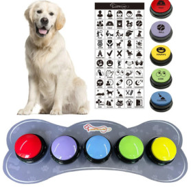 Lot de 5 Boutons de Communication pour Chien - Interactions Amusantes