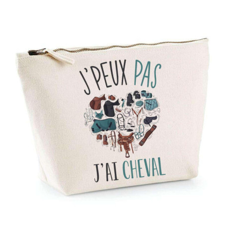 Trousse Vintage Cheval J'peux Pas - Pochette Maquillage et Toilettes