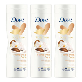 Dove Lotion Corporelle Hydratante Body Love - 3x400ml avec Beurre de Karité et Vanille