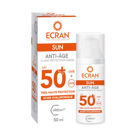 ECRAN® Crème Solaire Visage SPF50+ - Protection Haute avec VitEox80 et Acide Hyaluronique