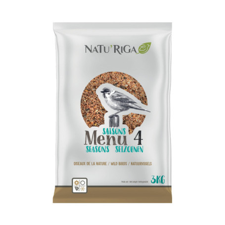 Riga NATU'RIGA Menu 4 Saisons - Mélange Énergétique pour Oiseaux - 3KG