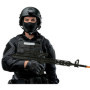 Fusil d'Assaut Jouet Noir pour Costume de Soldat - 68 cm