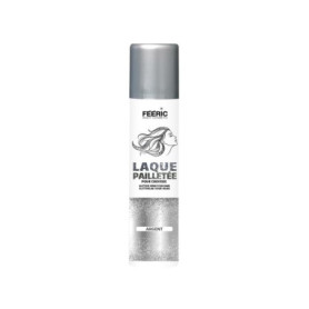 Laque Pailletée Argent pour Cheveux - Spray Scintillant Tenue Longue