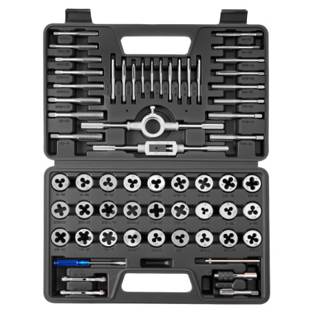 VEVOR Coffret Complet de Tarauds et Filières - 60 Pièces pour Filetage M3 à M12