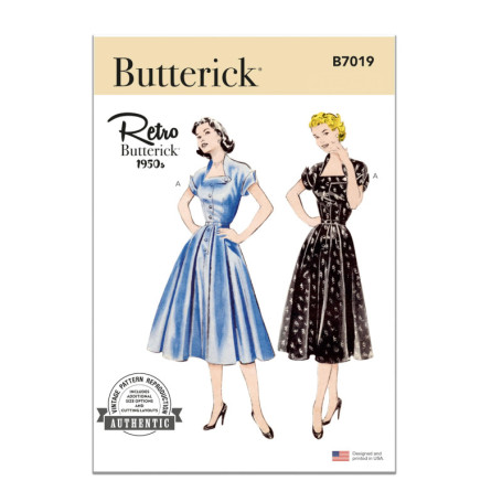 Patron de Couture Butterick B7019K5 - Robe Vintage Femme Années 1950
