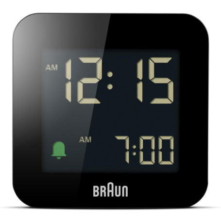 Réveil de Voyage Numérique Braun avec Fonction Snooze - Modèle BC08B Noir