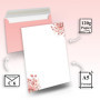 Ensemble de 20 enveloppes A5 élégantes avec motifs floraux en vieux rose