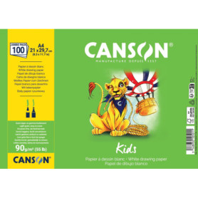 Canson Kids - Pack de 100 Feuilles A4 90g/m² pour Dessin