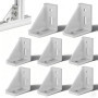 Lot de 8 Raccords d'Angle en Aluminium 40 x 80 mm - Connecteurs à 90° pour Support Mural
