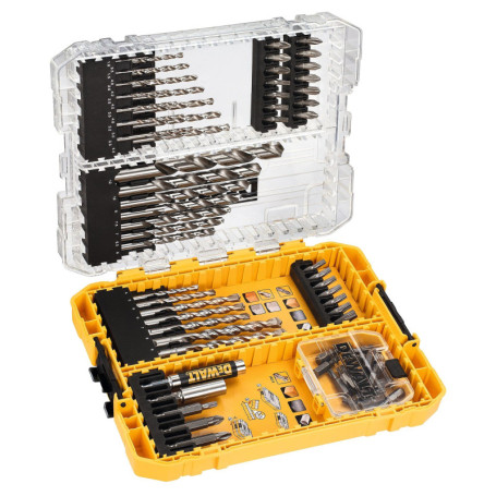 Coffret DeWalt Toughcase 72 Pièces - Forets Béton et Métal avec Embouts de Vissage