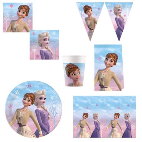 Ensemble de fête Frozen II Wind Spirit - Assiettes, Serviettes et Décorations