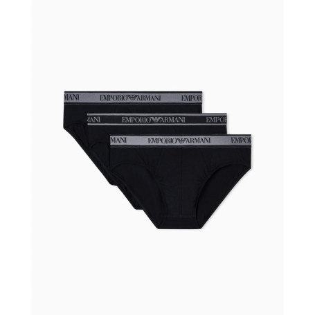 Lot de 3 Slips Emporio Armani Core Logoband pour Homme - Noir XL