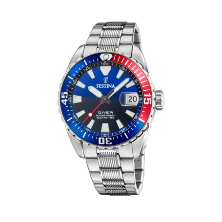 Montre Homme Festina en Acier Inoxydable Argenté - Étanche 20 ATM
