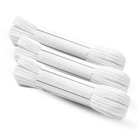 Pack de Lacets Plats Blancs pour Baskets - 3 Pièces