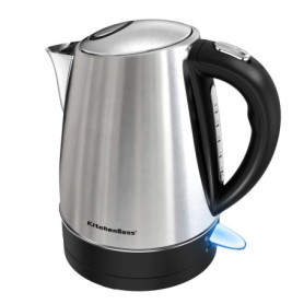 Bouilloire Électrique Inox KitchenBoss 1,7 L avec Base 360° et Filtre Amovible