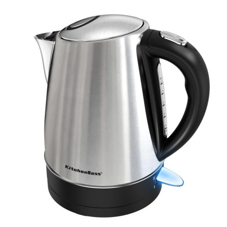 Bouilloire Électrique Inox KitchenBoss 1,7 L avec Base 360° et Filtre Amovible