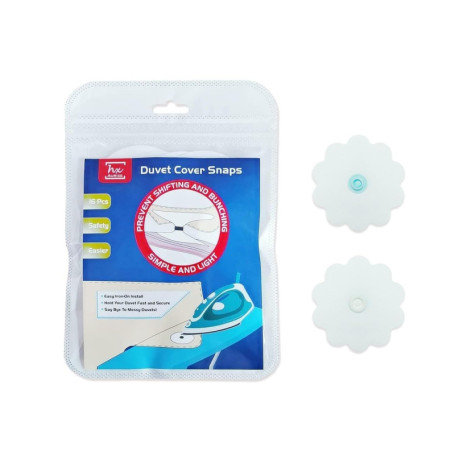 Attaches de Couette HX AURIZE - 16 Clips Anti-Glissement en Fleur Blanc
