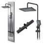 Colonne de Douche Thermostatique Noir Mat INEX Europa avec Douchette et Pommeau Carré