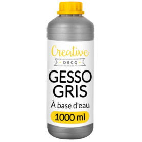 Creative Deco Gesso Acrylique Gris 1L - Sous-Couche et Apprêt pour Peinture