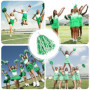Lot de 6 pompons scintillants vert et blanc pour pom-pom girls