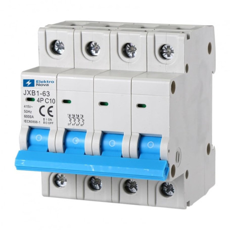 Disjoncteur Magnétothermique Triphasé 10A C10 - 4 Modules DIN