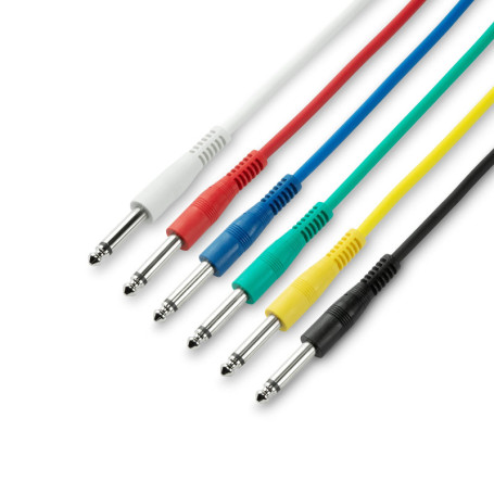 Lot de 6 câbles patch jack 6,3 mm multicolores - Adam Hall Cables