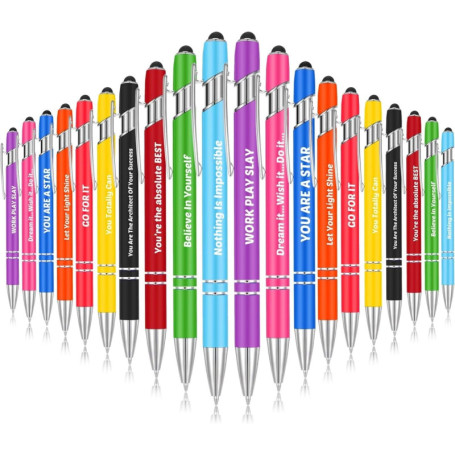 KAHEIGN Ensemble de 20 Stylos à Bille Inspirants avec Citations Motivantes