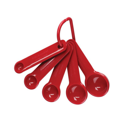 Set de 5 cuillères à mesurer KitchenAid - Rouge Empire, durables et pratiques
