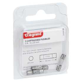 Cartouches Fusibles Legrand 5x20mm - Protection Électronique 2A