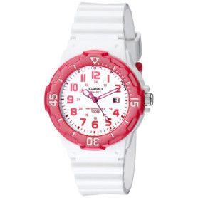 Montre Casio Femme Analogique Quartz avec Bracelet en Résine Blanc