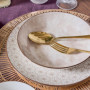 Service de vaisselle Tognana Habana en porcelaine beige pour 6 personnes - 18 pièces
