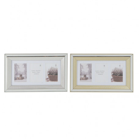 Cadre photo DKD Home Decor Verre Argenté Doré PS Traditionnel (47 x 2 x 29 cm) ( 51,99 €