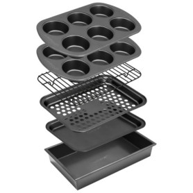 Set de Cuisine NutriChef 6 Pièces pour Mini-Four - Antiadhésif et Compact