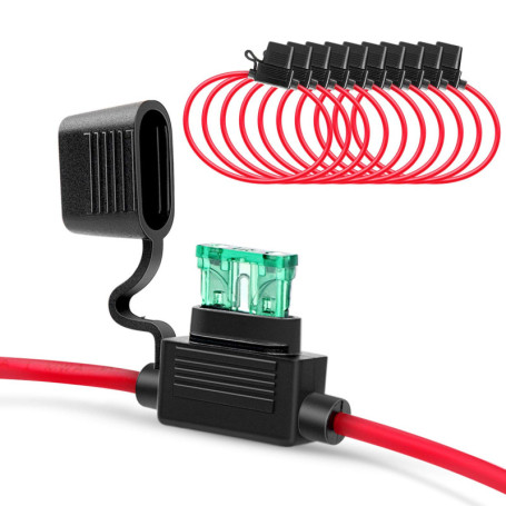 Nilight Lot de 10 Porte-Fusibles ATO/ATC avec Câble Isolé 2,08 mm² pour Automobile