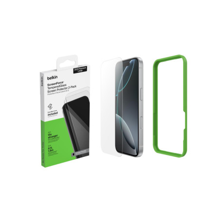 Protection d'écran Belkin ScreenForce TemperedGlass pour iPhone 17 Pro Max - Pack de 2